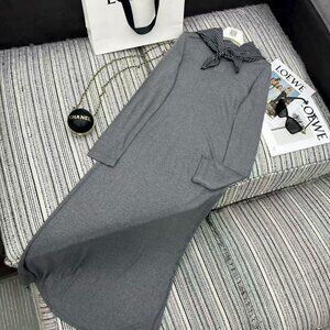 Loewe silk scarf waist-cinching long dress